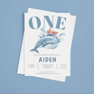 Blue Whale Einladung zum Geburtstag