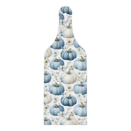 BLUE & WHALE FALL PUMPKINS & GOLD BLUME SCHNEIDEBRETT (Vorderseite)