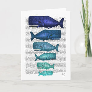 Blue Whale Family Karte