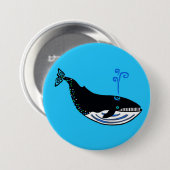 Blue WHALE - gefährdetes Tier - Button (Vorne & Hinten)