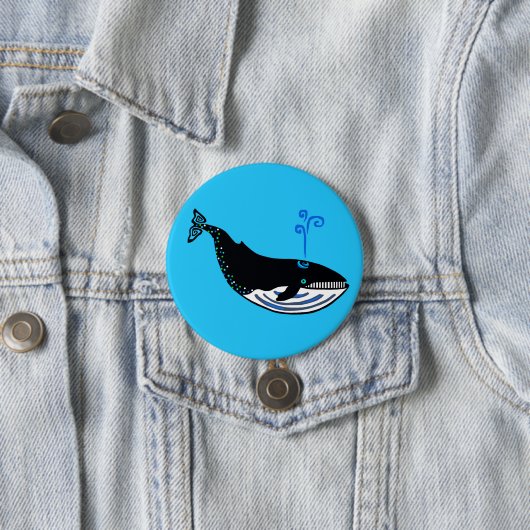 Blue WHALE - gefährdetes Tier - Button (Beispiel)