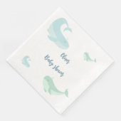 Blue Whale Green Pastel Ocean Fish Baby Dusche Serviette (Ecke)