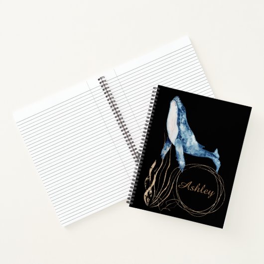 Blue Whale Individuelle Name Notebook Notizblock (Innenseite)