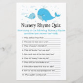 Blue Whale Kinderzimmer Rhyme Quiz Babydusche (Vorderseite)