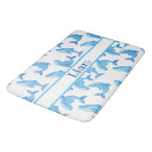 Blue Whale Name Ocean Sea Beach Badematte (Schrägansicht)