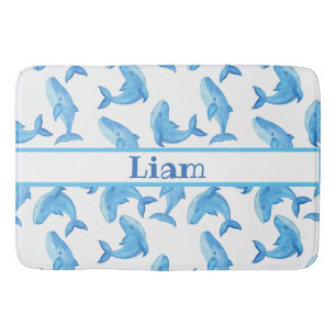 Blue Whale Name Ocean Sea Beach Badematte