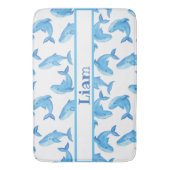 Blue Whale Name Ocean Sea Beach Badematte (Vorderseite Vertikal)