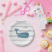 Blue Whale Nautical Beach Shiplap Pappteller (Party)