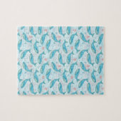 Blue Whale Nautical Ocean Beach Niedliches Meer Aq Puzzle (Horizontal)