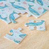 Blue Whale Nautical Ocean Beach Niedliches Meer Aq Puzzle (Seite)