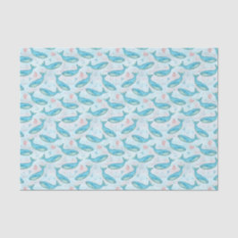 Blue Whale Nautical Ocean Beach Niedliches Meer Aq Seidenpapier