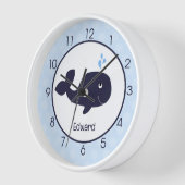 Blue Whale Nautical Ocean Kinderzimmer Kids Wall Uhr (Winkel)