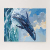 Blue Whale Ocean Animal Painting Puzzle (Horizontal)