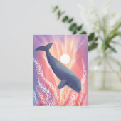 Blue Whale | Ocean Hues Watercolor Animal Card (Stehend Vorderseite)