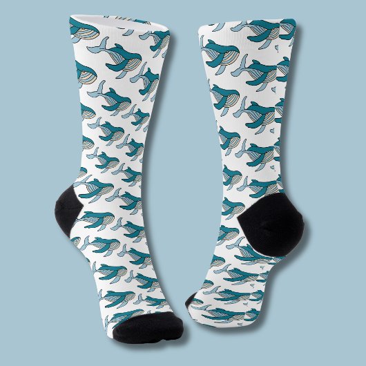 Blue Whale Pattern Neck Tie Socken