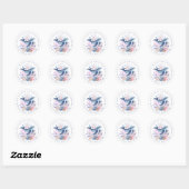 Blue Whale Round Stickers (Blatt)