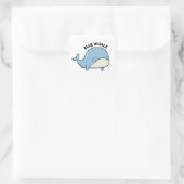 Blue Whale Sad Whale Pucker Quadratischer Aufkleber (Tasche)