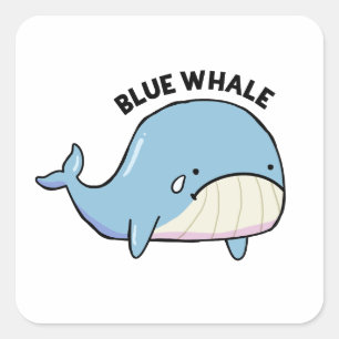 Blue Whale Sad Whale Pucker Quadratischer Aufkleber