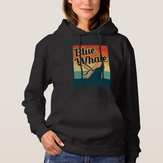 Blue Whale Sea Diving Maritime Waves Nature Protec Hoodie (Vorderseite)