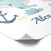 Blue Whale Sea Life Kinderzimmer Wall Art Babygesc Poster (Ecke)