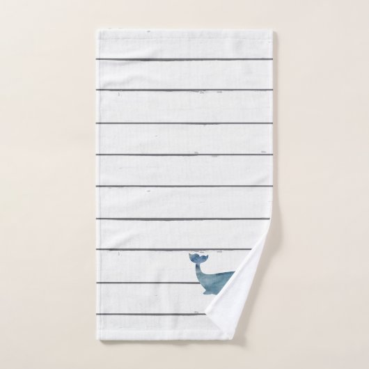 Blue Whale Shiplap Badetuch Set (Handtuch)
