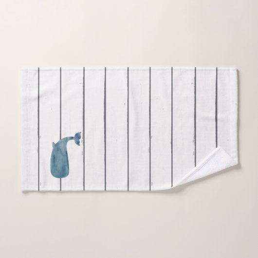Blue Whale Shiplap Badetuch Set (Handtuch)