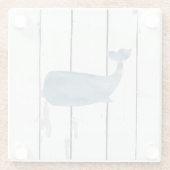 Blue Whale Shiplap Rustic Beach Deco Glasuntersetzer (Rückseite)