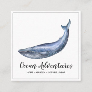 Blue Whale Square Business Card Quadratische Visitenkarte