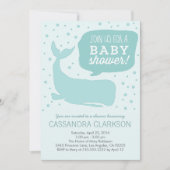 Blue Whale Stylish Baby Shower Einladungen (Vorderseite)