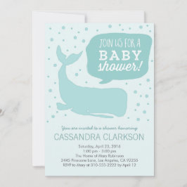 Blue Whale Stylish Baby Shower Einladungen