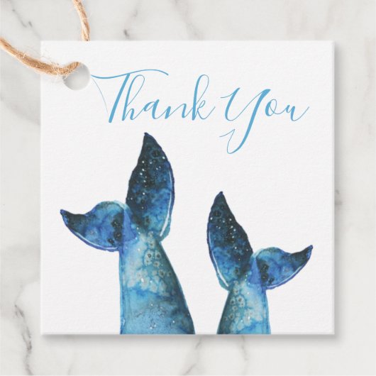 Blue Whale Tale Geschenkanhänger (Vorderseite)