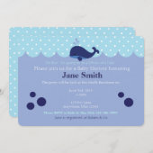 Blue Whale Themed Baby Boy Dusche Einladung (Vorne/Hinten)