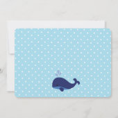 Blue Whale Themed Baby Boy Dusche Einladung (Rückseite)