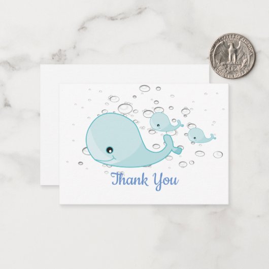 Blue Whale Vielen Dank Karten (Vorderseite/Rückseite Beispiel)