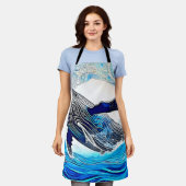 Blue Whale Wave Art Schürze (Getragen)