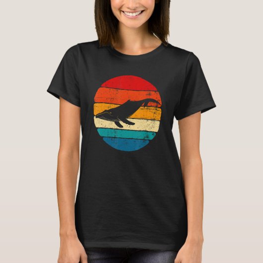 Blue Whale, Whale Lover, Whale Art, Retro Whale T-Shirt (Vorderseite)
