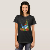 Blue Whale Xmas Lights Santa Blue Whale Christmas T-Shirt (Vorne ganz)