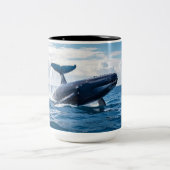 blue whale zweifarbige tasse (Mittel)