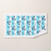 Blue Whales and Sailboats Badhandtuch Set (Handtuch)