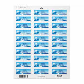 Blue Whales Baby Dusche Einladung Adresse Labels (Vorne)