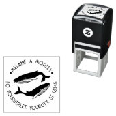 Blue Whales Beach Thema Runde Name Rücksendeadress Permastempel (Beispiel)