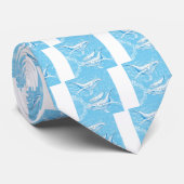 Blue Whales Family Krawatte (Gerollt)