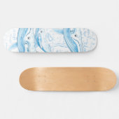 Blue Whales Family White Skateboard (Horizontal)