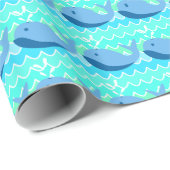 Blue Whales & Waves Geschenkpapier (Rolleneckpunkt)