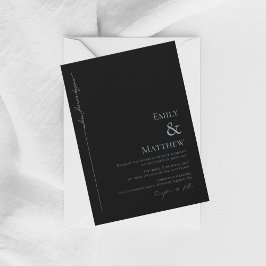Blue Where Forever Begins Black Wedding Invitation Einladung