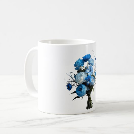Blue & Whiite Blume Kaffeetasse (Vorderseite Links)