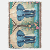 Blue Whimsical Baby Elephant, Decke (Vorderseite Vertikal)