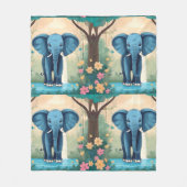 Blue Whimsical Baby Elephant, Fleecedecke (Vorderseite)