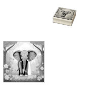 Blue Whimsical Baby Elephant, Gummistempel (Stempel)