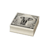Blue Whimsical Baby Elephant, Gummistempel (Stempel)